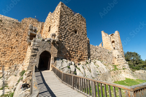 Ajloun, Jordan: The famous Ajloun castle that dates back to the 12th century in northern Jordan near Jerash in the middle east on a sunny day photo