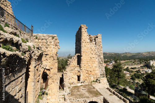 Obraz na płótnie Ajloun, Jordan: The famous Ajloun castle that dates back to the 12th century in northern Jordan near Jerash in the middle east on a sunny day w salonie
