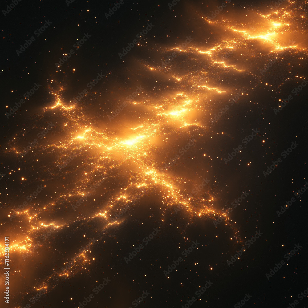 Fototapeta premium Dynamic Abstract Neon Fractal Wallpaper Featuring Space and Galactic Elements, Created with Generative AI sunrise in the space