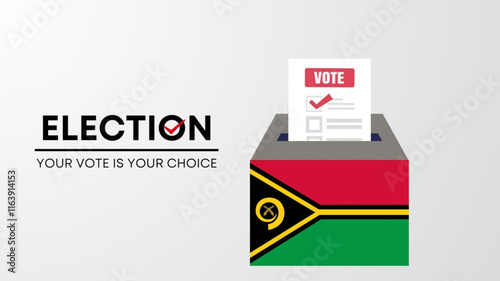  Vanuatu election 2025 concept, democracy, flag. Vector icon illustration