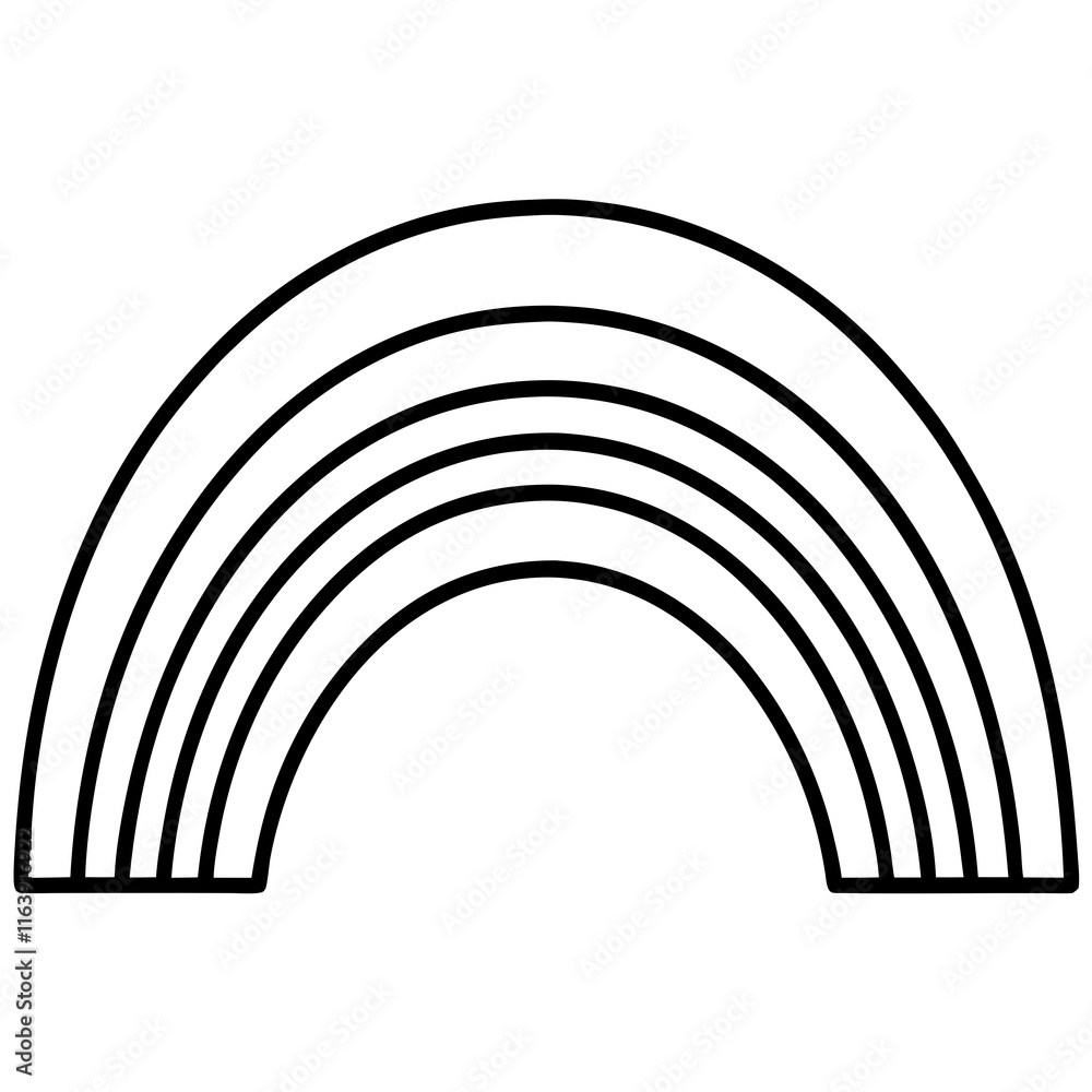 Colorful Flowing Rainbow Line Art