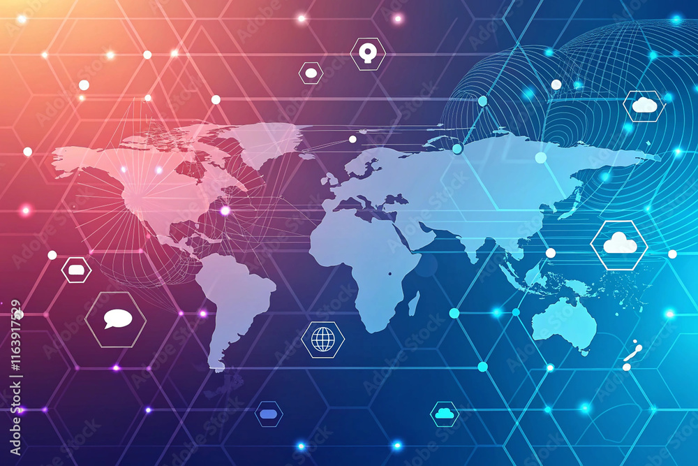 Abstract technology digital backgrounds with Earth map vector illustration Abstract technology digital backgrounds with Earth map vector illustration