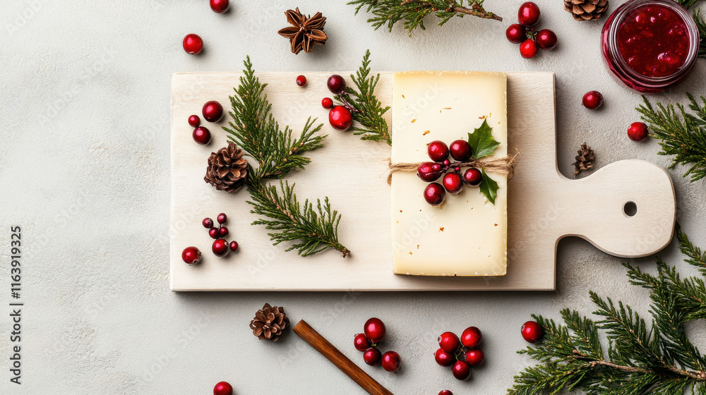 Cheese board, A photorealistic image of a holiday-themed cheese board featuring festive elements, ideal for seasonal culinary presentations and decorations. Cheese board, A photorealistic image of a holiday-themed cheese board featuring festive elements, ideal for seasonal culinary presentations and decorations.