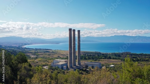 Scenic Overlook of Distant Hills and Ocean View