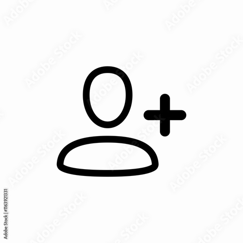 user add plus icon sign vector