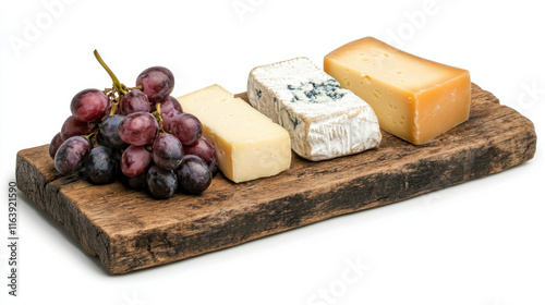 Cheese board, A rustic wooden cheese board ideal for serving brie and gouda, enhancing any dining experience with its natural charm and elegance.