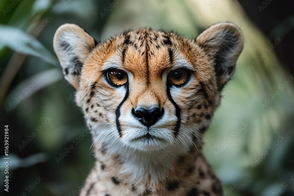 A Young Cheetah Gazes Directly at the Camera A Young Cheetah Gazes Directly at the Camera