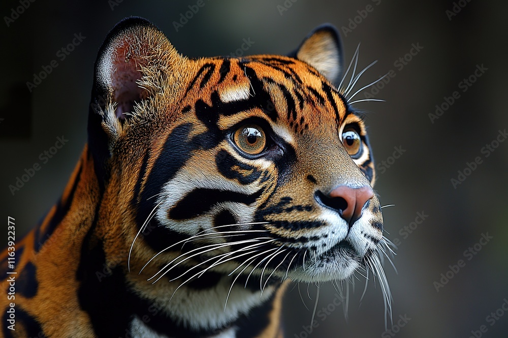 Naklejka premium Majestic Clouded Leopard Portrait Close Up