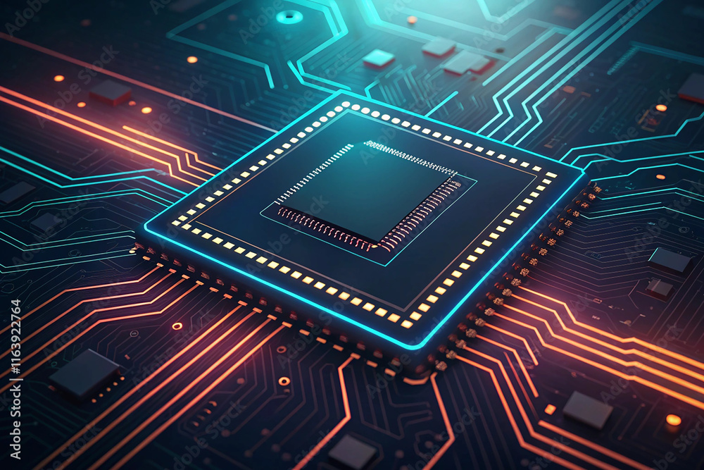 Fototapeta premium Abstract futuristic circuit board, Illustration high computer digital technology concept, Vector background. innovation