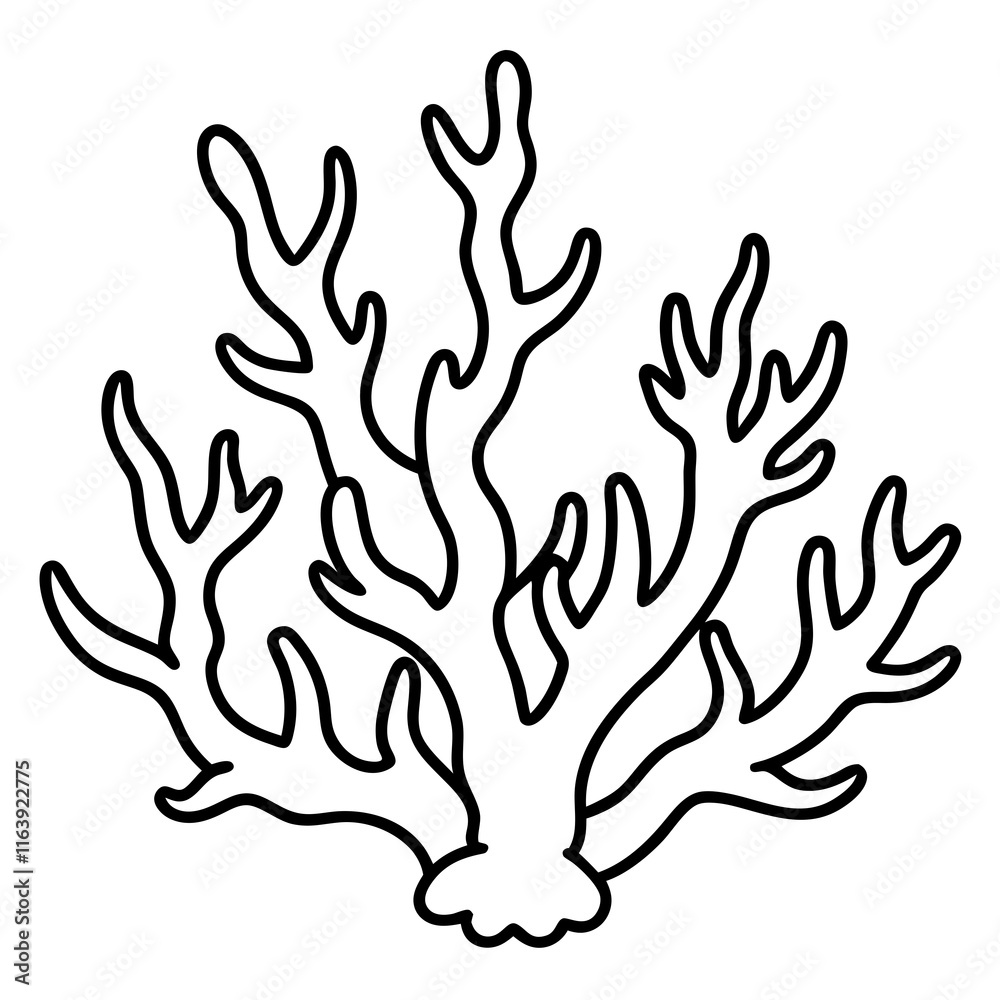 Obraz premium Coral Reef Line Art Design