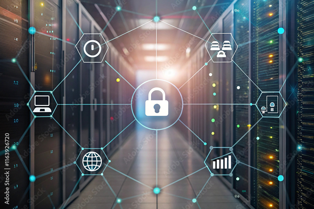 Abstract technology security on global network background, vector illustration innovation Abstract technology security on global network background, vector illustration innovation