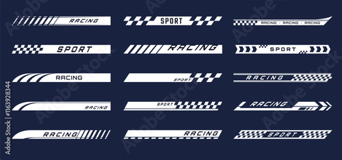 Sports stripes. Screensavers for racing competitions. Speed races cars, motorcycles, boats. Vector illustrations