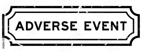 Grunge black adverse event word rubber seal stamp on white background
