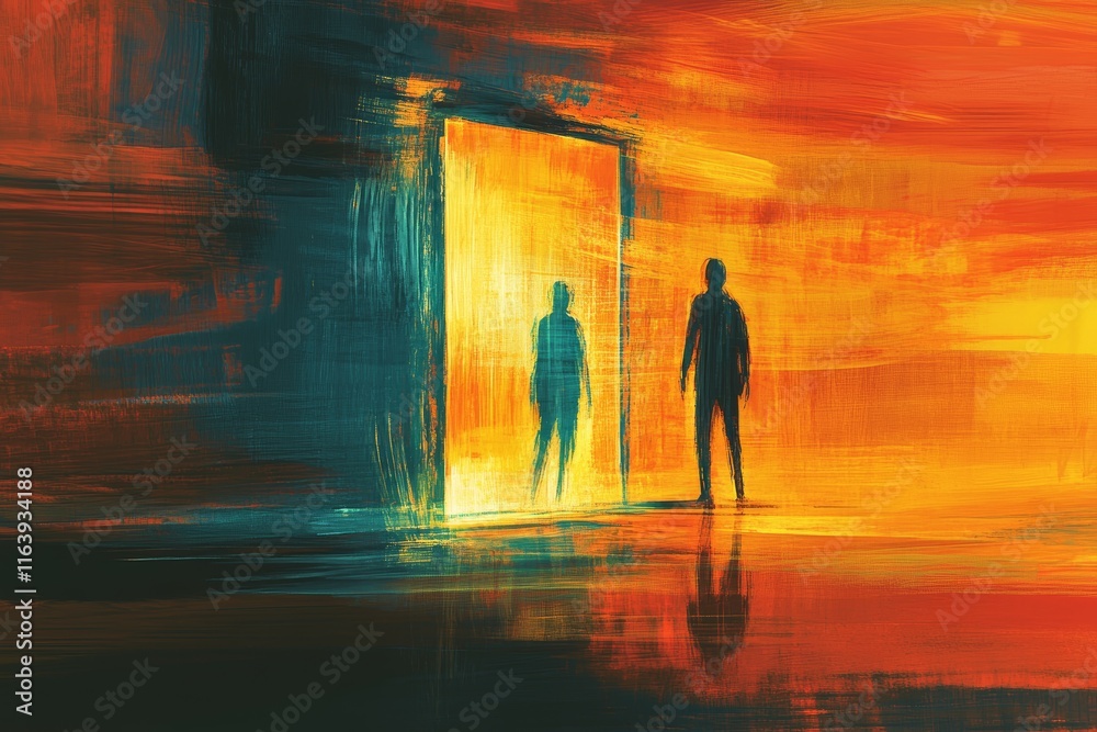 Fototapeta premium The Blurred Reflection, Depersonalization/Derealization Disorder