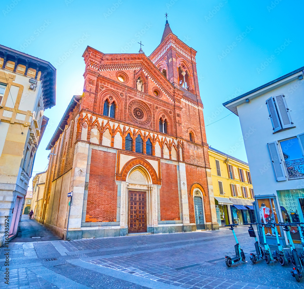 Scenic medieval Church of Santa Maria in Strada in Monza, Italy