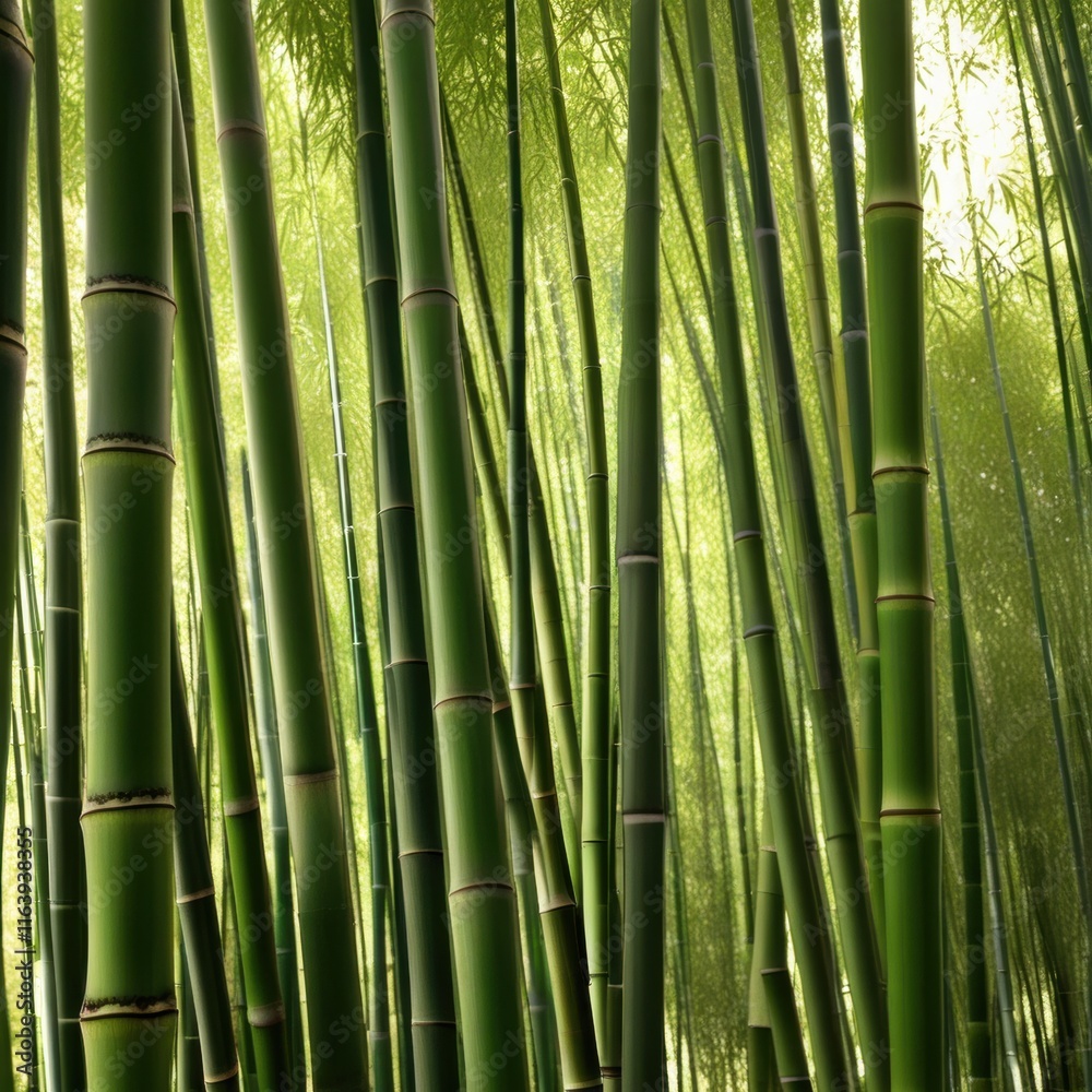 A dense grove of tall, slender bamboo stalks bathed in warm sunlight, creating a serene and tranquil scene. A dense grove of tall, slender bamboo stalks bathed in warm sunlight, creating a serene and tranquil scene.