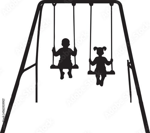 black and wight wooden swinging logo type silhouette design
