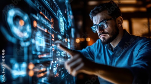 Innovative Leader in Futuristic Marketing Workspace