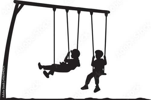black and wight wooden swinging logo type silhouette design
