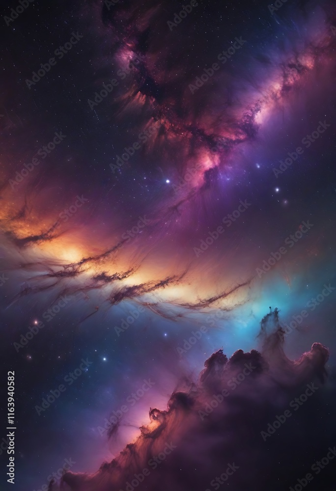 Naklejka premium Sky with galaxy