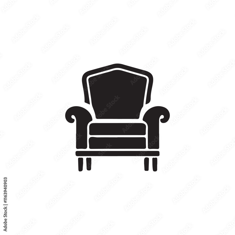 armchair isolated icon on white background armchair isolated icon on white background