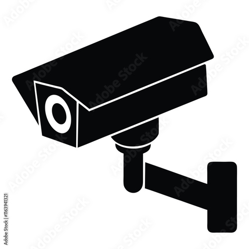 Silhouette representation of a CCTV camera in vector format