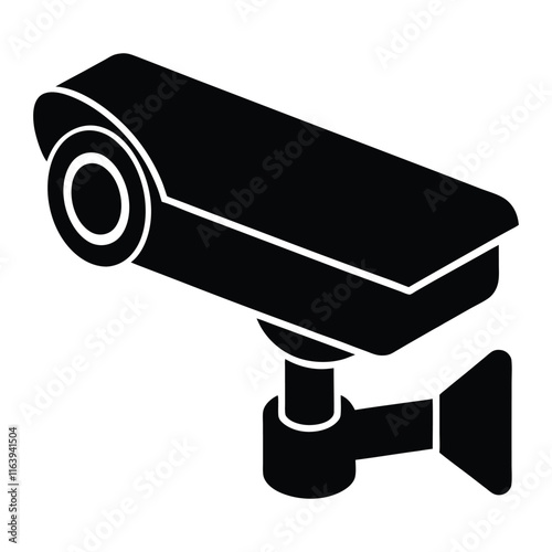 Silhouette representation of a CCTV camera in vector format