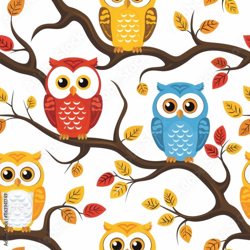 Adorable owl pattern  a charming and playful design for kids featuring repetitive elements