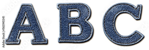 The first three letters(A, B, C) of the English alphabet are made of jeans cloth. 
