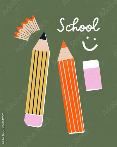 back to school concept illustration for kids  photo