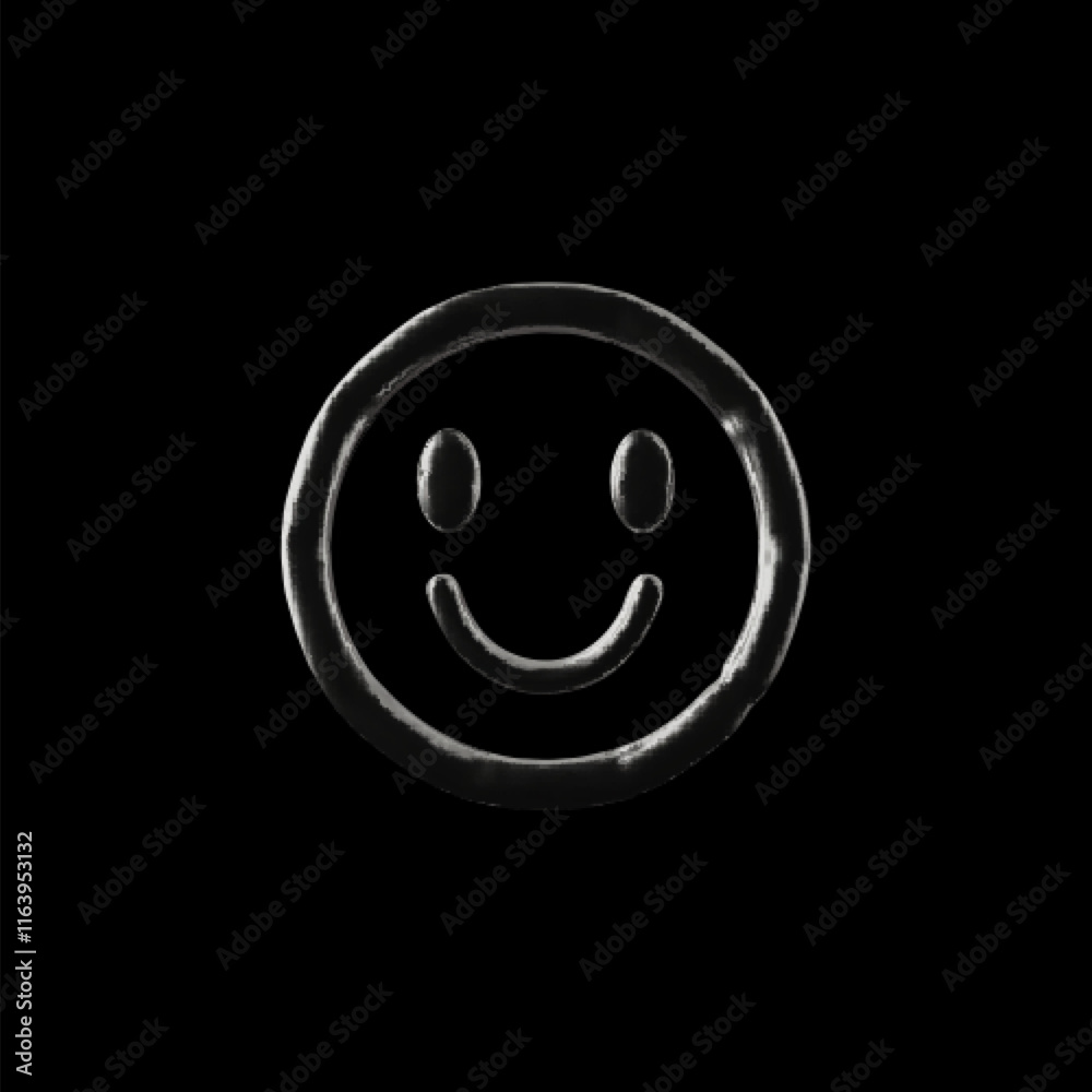 Vector 3D illustration of Inflatable figure in the form of a smiley in metallic color. Vector 3D illustration of Inflatable figure in the form of a smiley in metallic color.