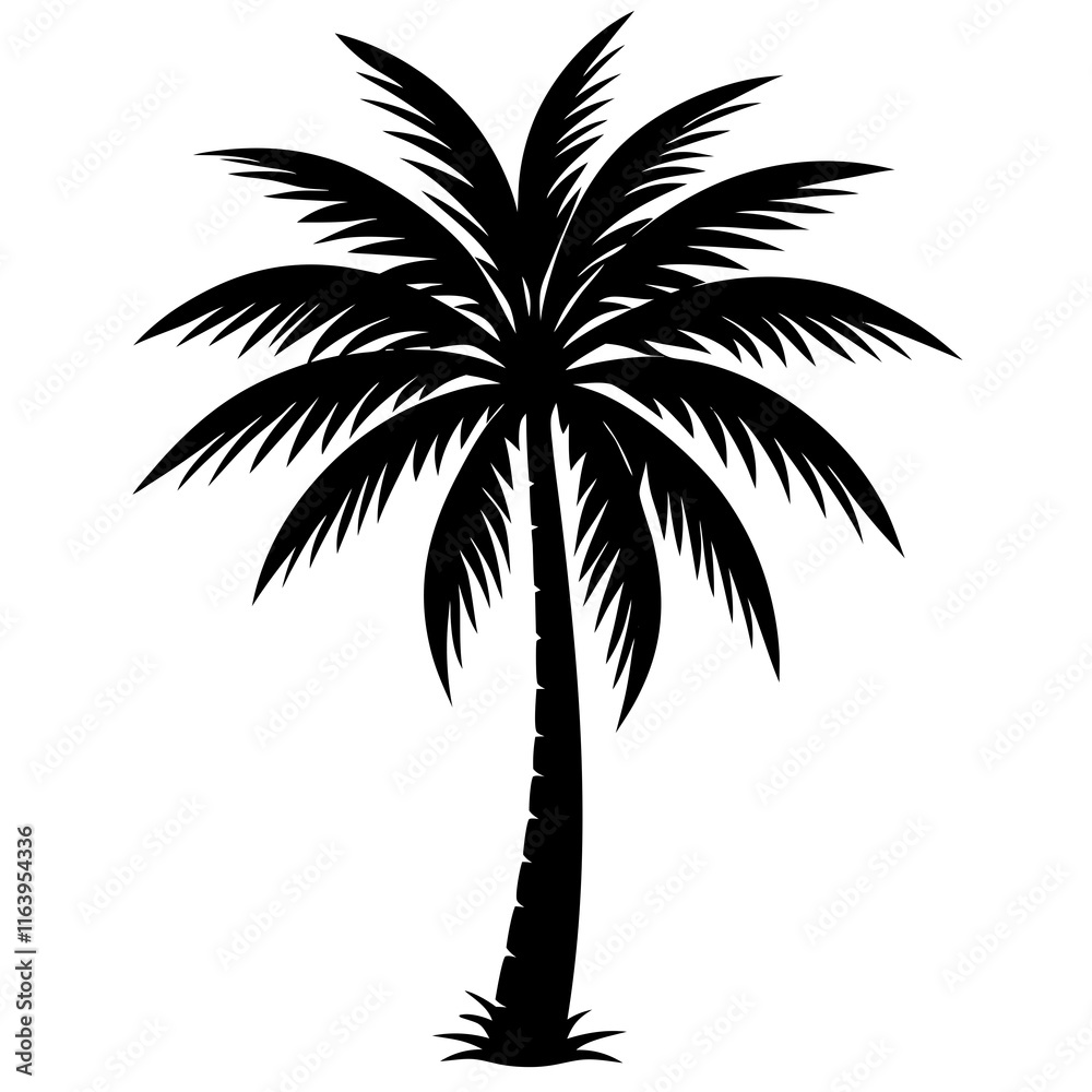Minimalist Black Palm Tree Vector Minimalist Black Palm Tree Vector