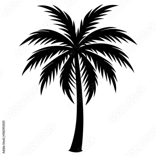 Minimalist Black Palm Tree Vector