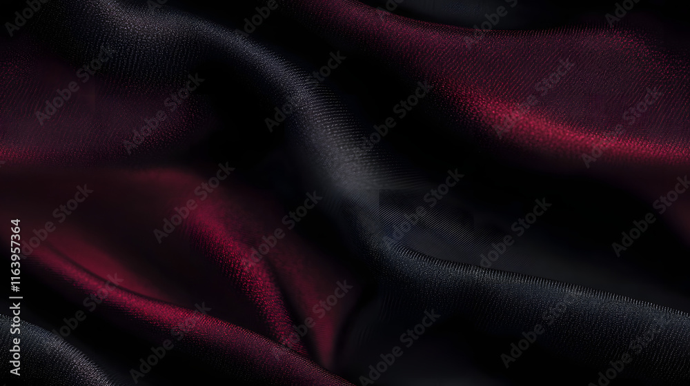 Fototapeta premium Black dark gray purple burgundy red background. Silk satin fabric. Luxury elegant beauty premium rich. Shiny glitter shimmer silky. Drapery fold crease. Christmas birthday Valentine romance festival.
