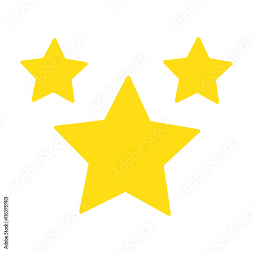 Gold star rating icon set from 0.1 to 5