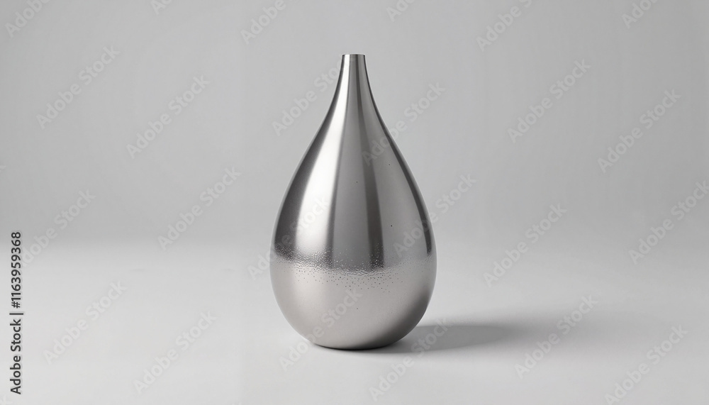 Fototapeta premium Teardrop urn with paw prints, reflective stainless steel, pet memorial