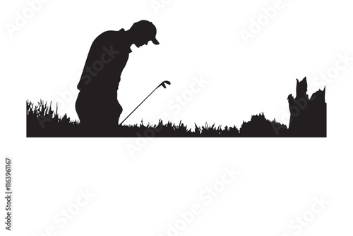 Golf Player Silhouette Vector illustration
