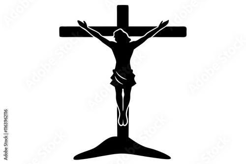 silhouette of jesus christ