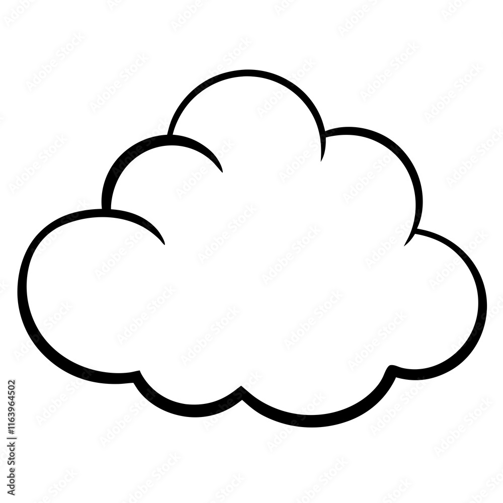 Minimalist Cloud Line Art Design Minimalist Cloud Line Art Design