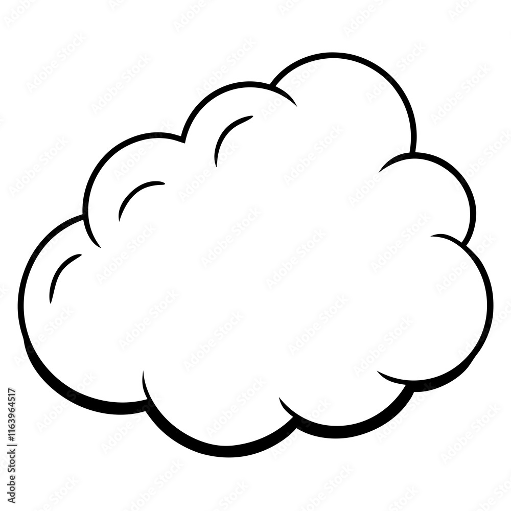 Minimalist Cloud Line Art Design Minimalist Cloud Line Art Design