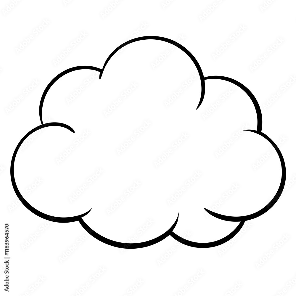Minimalist Cloud Line Art Design Minimalist Cloud Line Art Design
