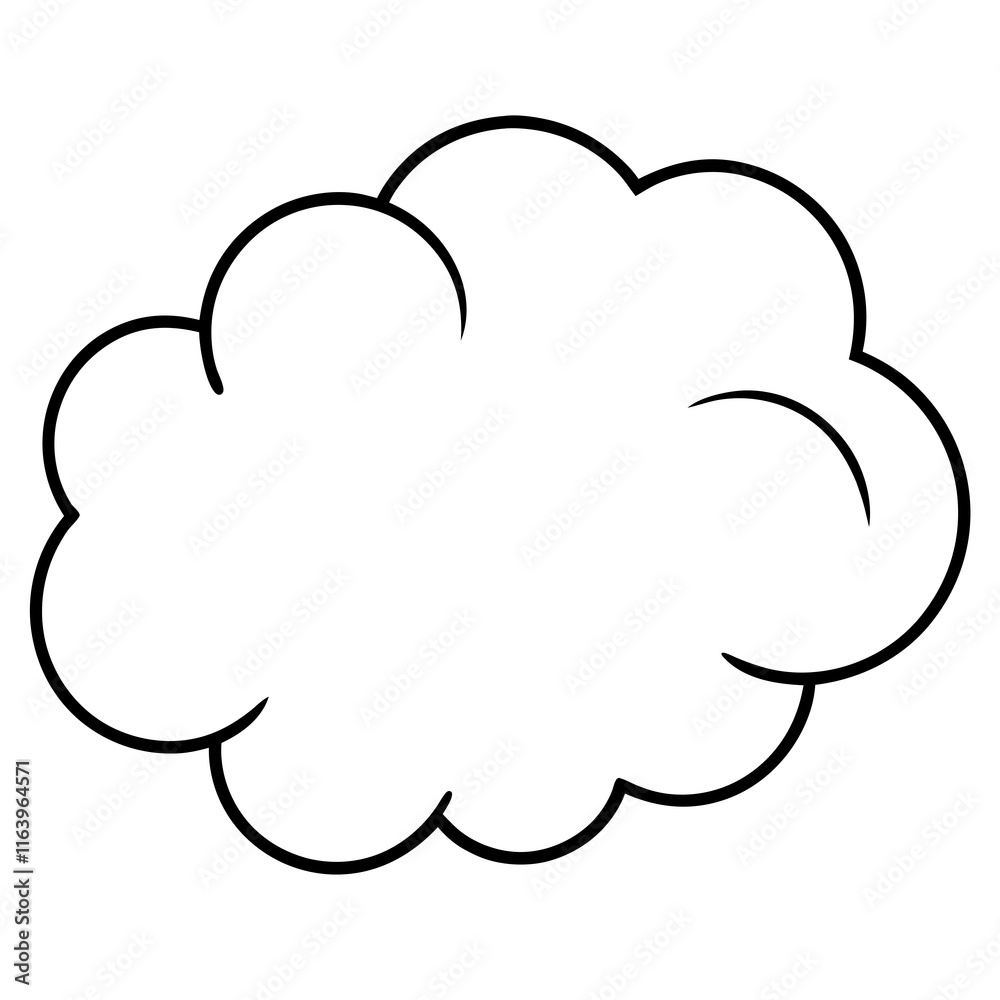 Minimalist Cloud Line Art Design Minimalist Cloud Line Art Design