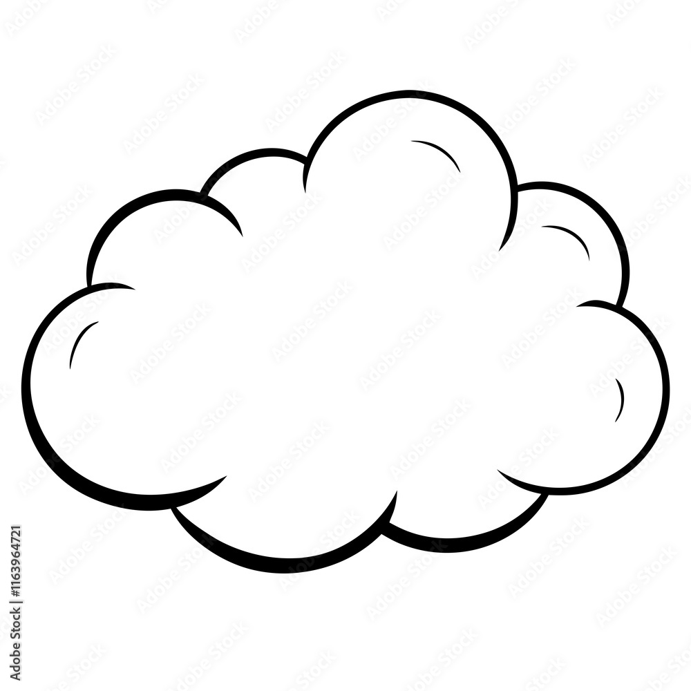 Minimalist Cloud Line Art Design Minimalist Cloud Line Art Design