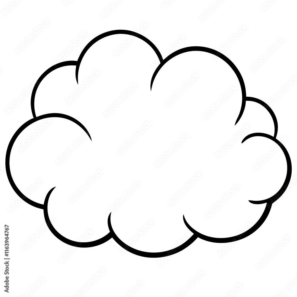 Minimalist Cloud Line Art Design Minimalist Cloud Line Art Design