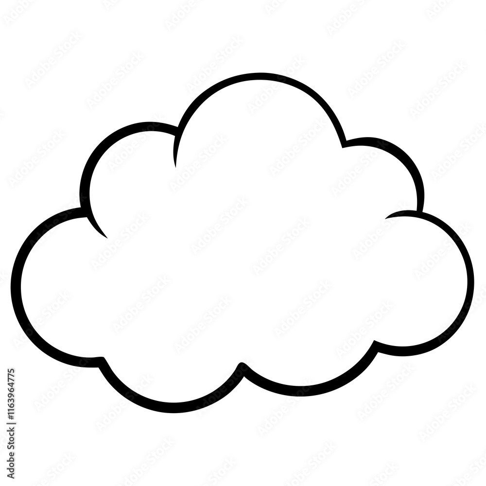 Minimalist Cloud Line Art Design Minimalist Cloud Line Art Design