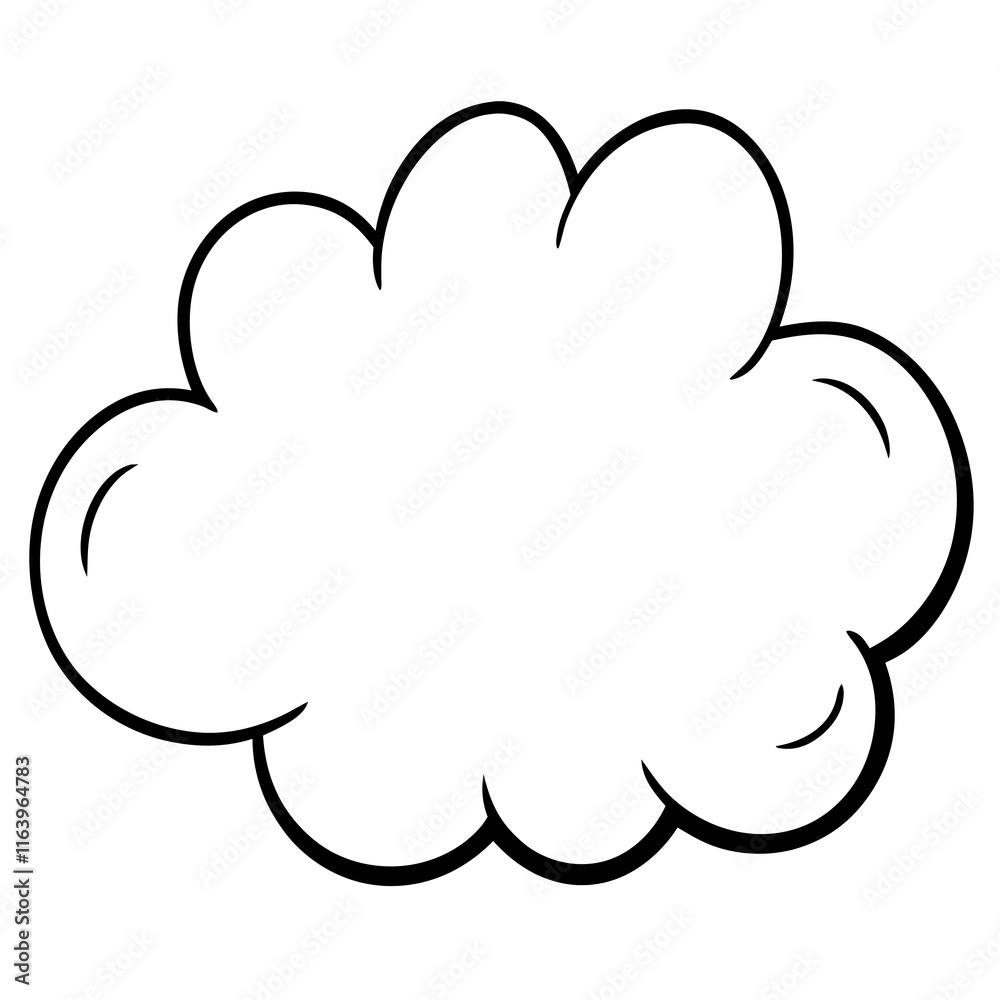 Minimalist Cloud Line Art Design Minimalist Cloud Line Art Design
