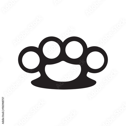 brass knuckles flat icon vector
