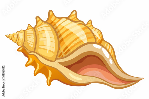 Foto Illustration of Spider Conch Seashell: Vibrant Marine-Themed Design for Coastal Decor