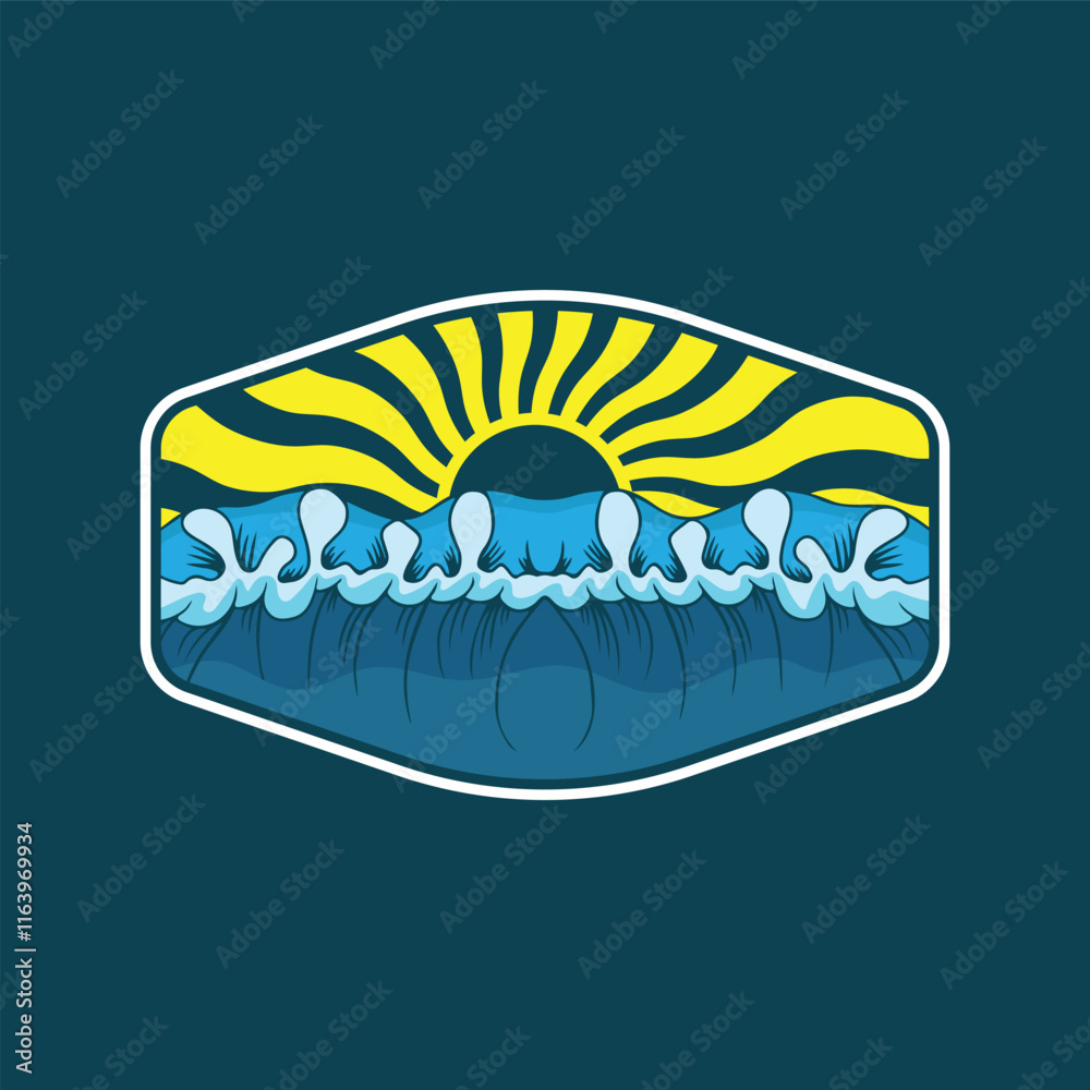 Obraz premium Water wave icon vector illustration design logo