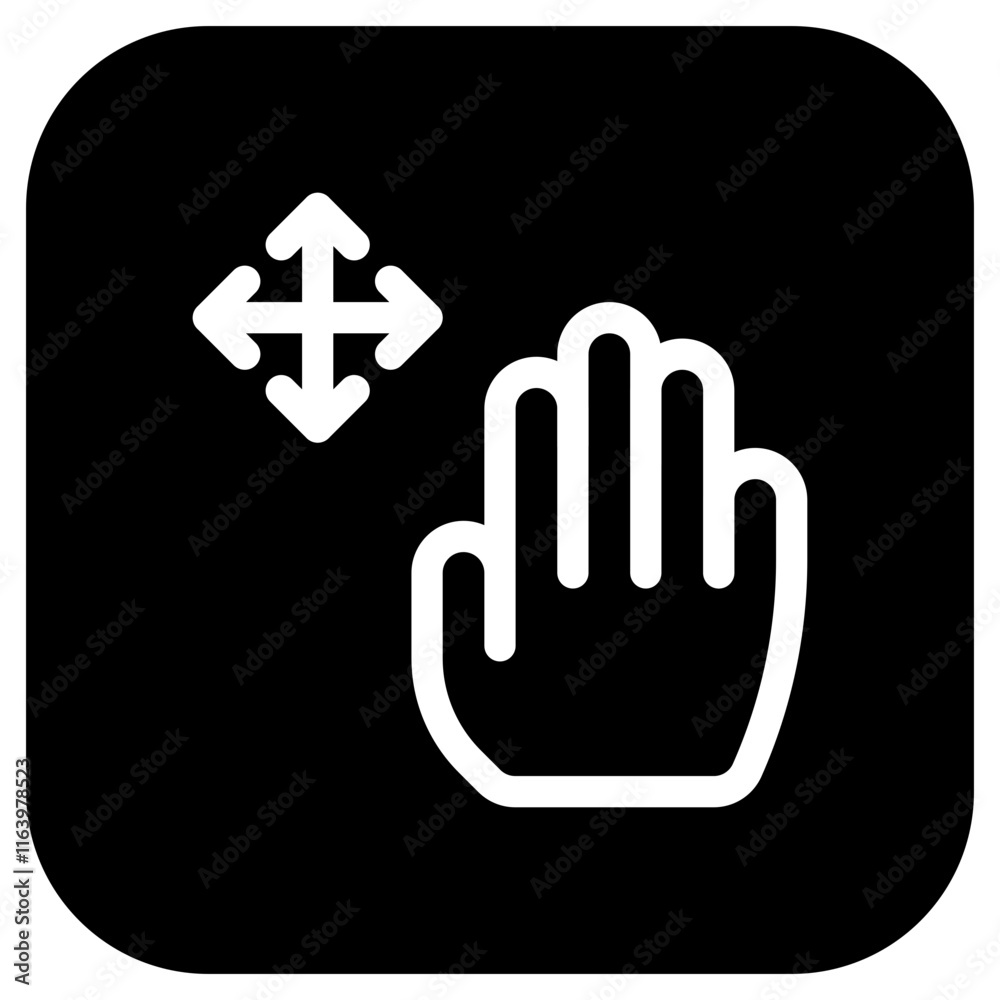 Fototapeta premium Editable hand move vector icon. Part of a big icon set family. Perfect for web and app interfaces, presentations, infographics, etc